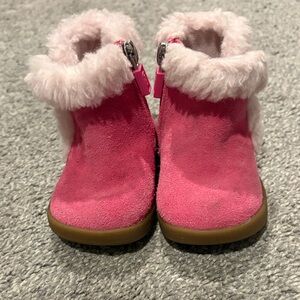 UGG Bright Pink Suede Baby Boots